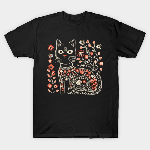 Lino Cut Cat T-Shirt by n23tees